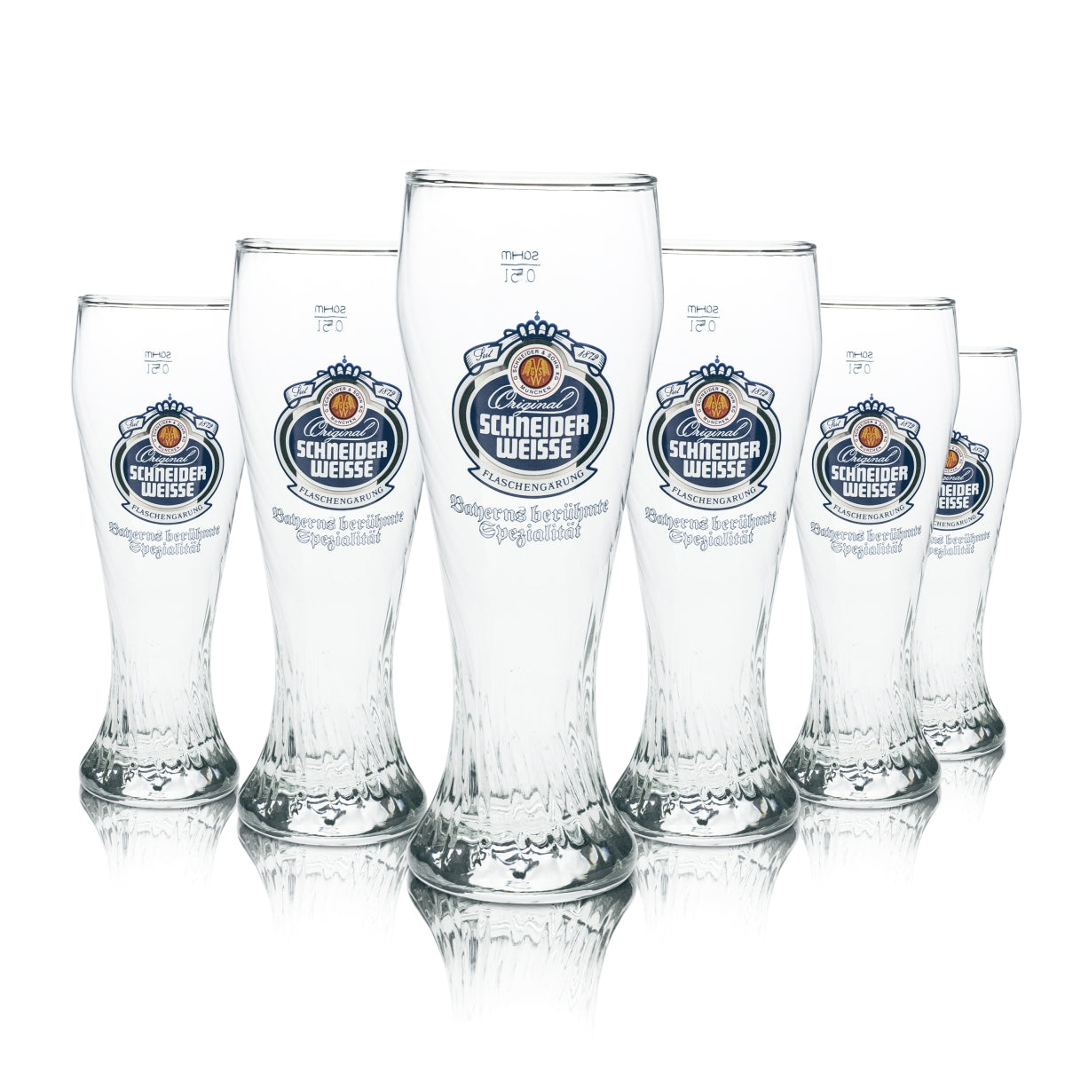 6 verres à bière blanche Schneider Weisse 0,5 l Hefe Weizen Kontur Gläser Bayern Gastro