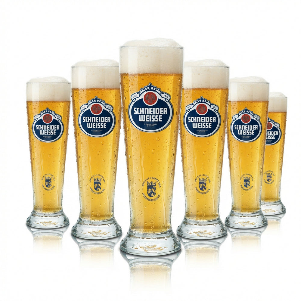 6 verres à bière blanche Schneider Weisse 0,5 l – calibrés, pour Hefeweizen, restauration