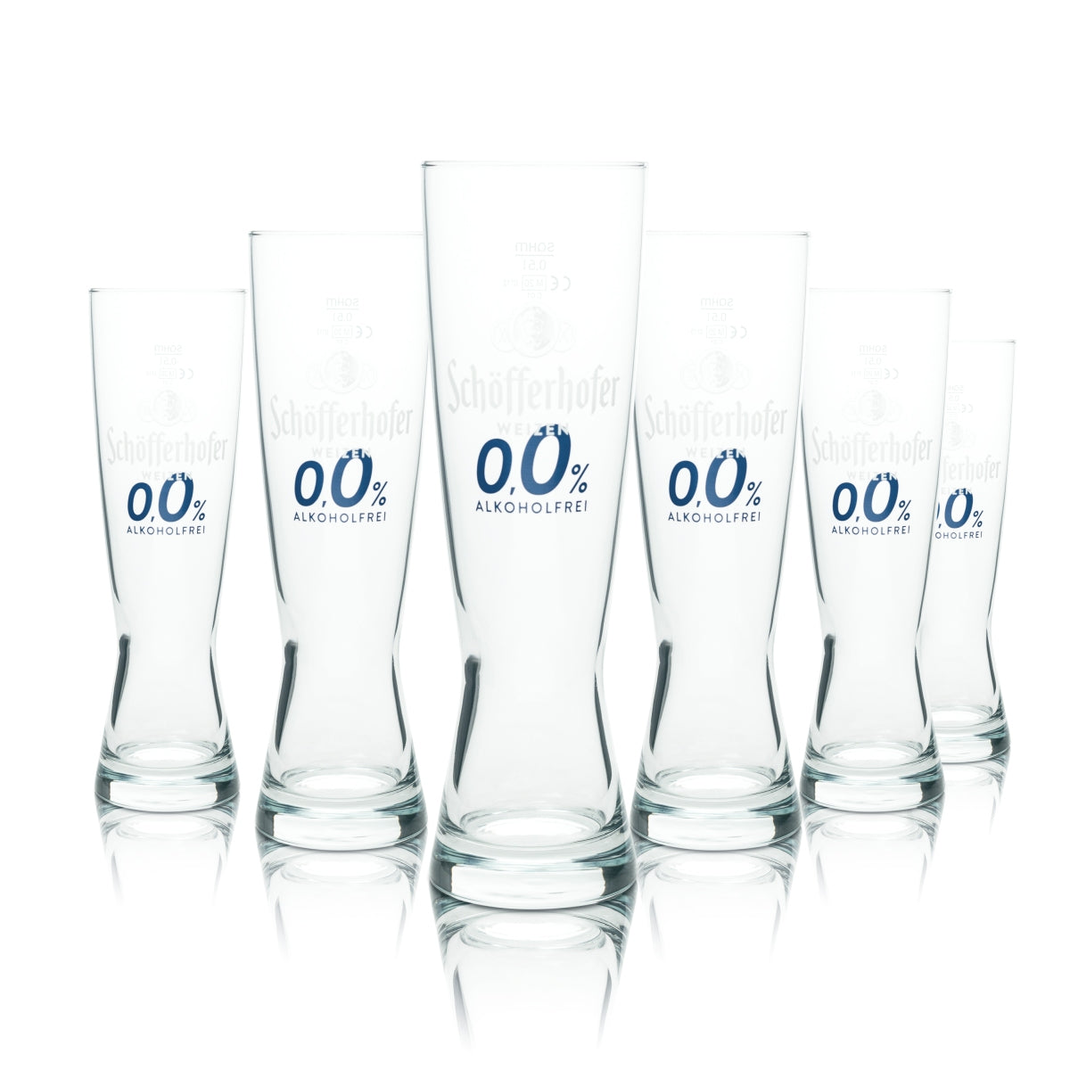 6 verres à bière Schöfferhofer 0,5 l, bière blanche 0,0 % sans alcool, Sahm Hefe Weizen