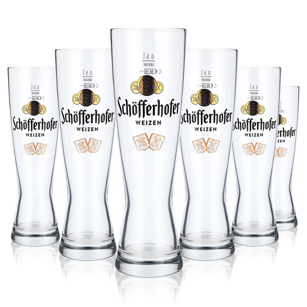 6 verres à bière Schöfferhofer 0,5 l Verre à bière blanche « Spritzig Prickelnd » Sahm