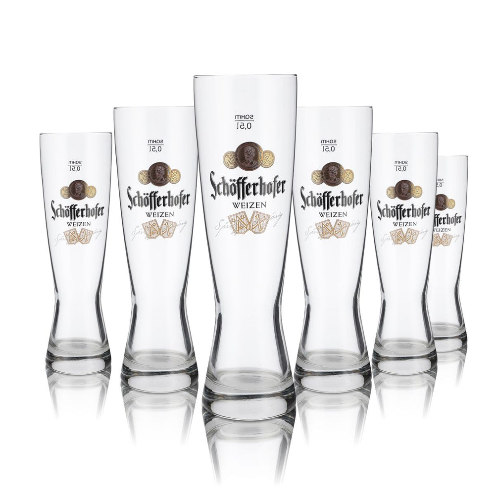 6 verres Schöfferhofer 0,5 l Verres à bière blanche Hefeweizen Set Brasserie Bavière