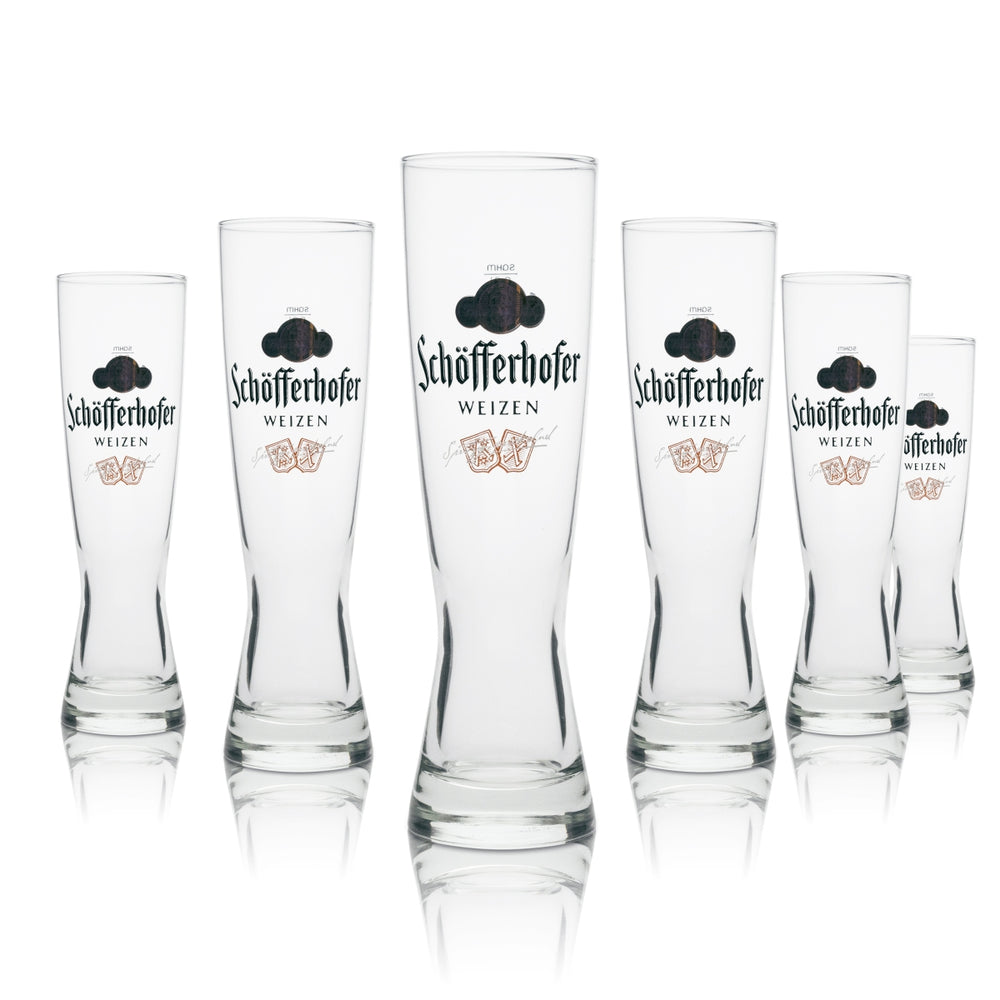 6 verres à bière blanche Schöfferhofer 0,3 l Hefe Kristall Weizen, calibrés, pour la restauration