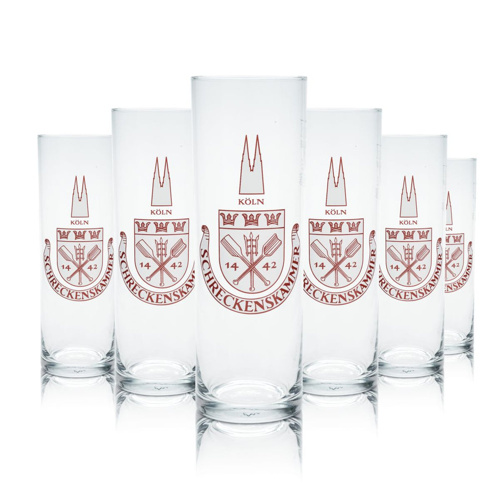 6x Schreckenskammer Verre 0,2 l Verre à Kölsch Verre à Altbier Set de verres Rare