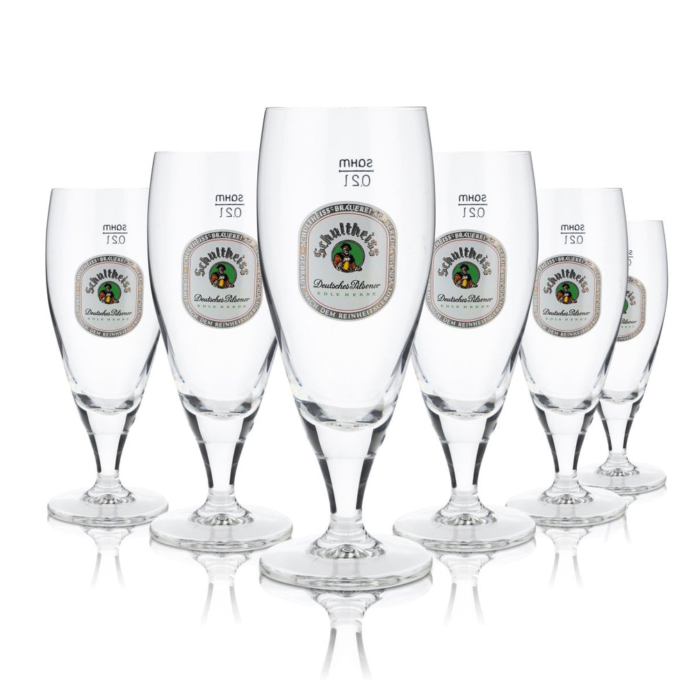 6 verres Schultheiss 0,2 l Verres à bière Coupe Lager Riva Pils allemande