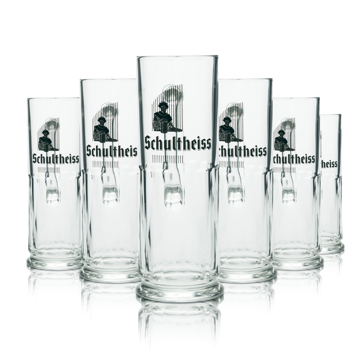 6 verres Schultheiss 0,5 l, forme chope, brasserie Kindl Pilsener Gastro