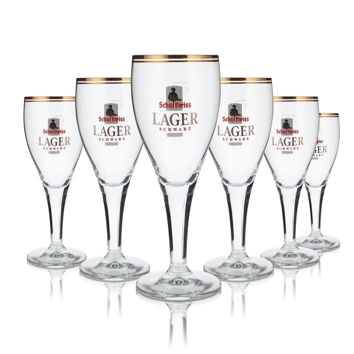 6 verres à bière Schultheiss Lager 0,3 l Verres à bière Verre à pied Lager Noir