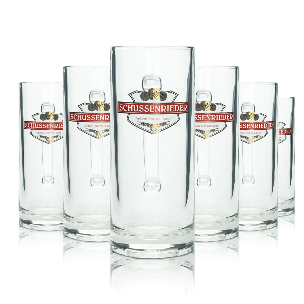 6 verres à bière Schussenrieder 0,5 l, chopes à anse Gutsherren Seidel