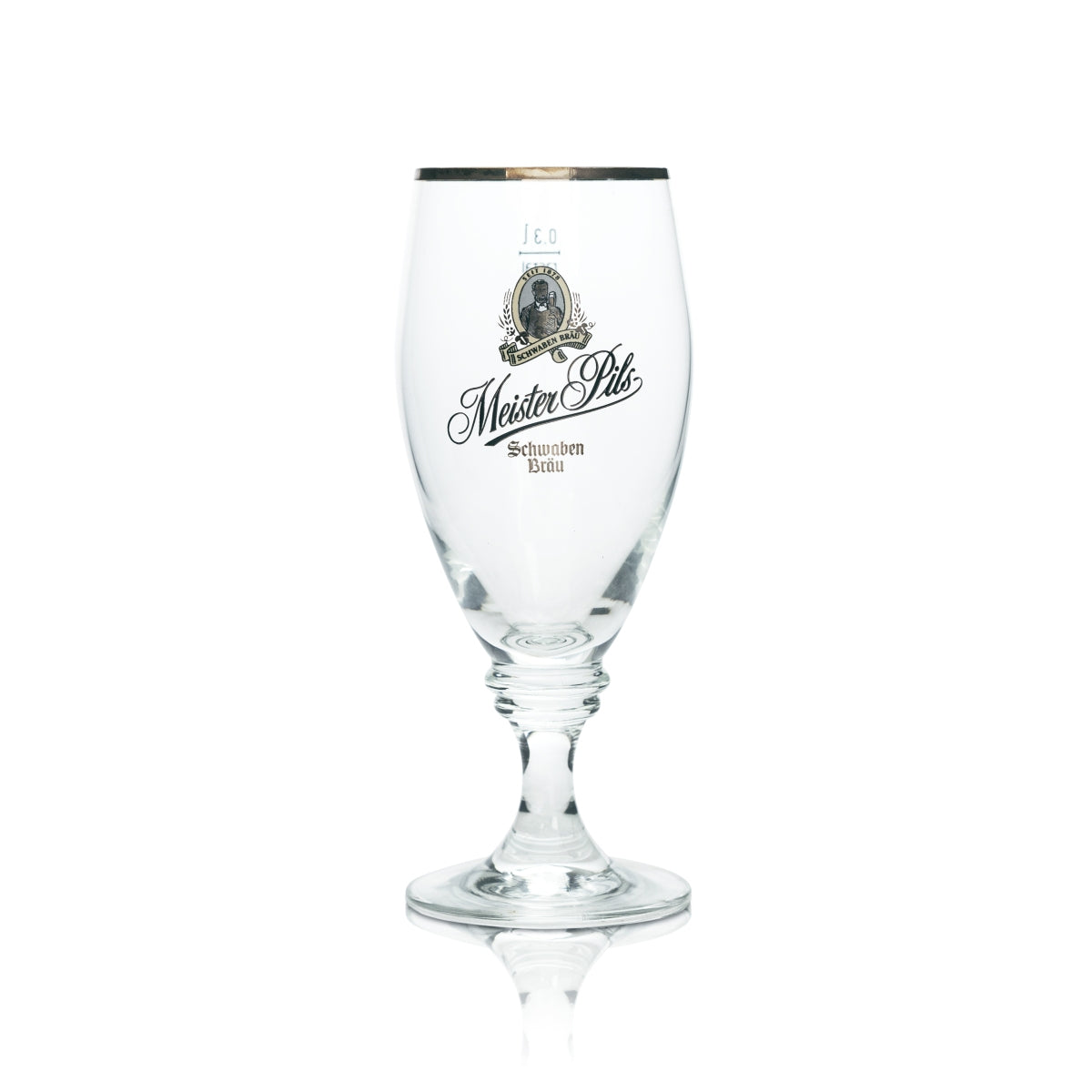 6 verres à bière Schwaben Bräu 0,3 l, forme tulipe, pied, verre Meister Pils, brasserie – Vue 2
