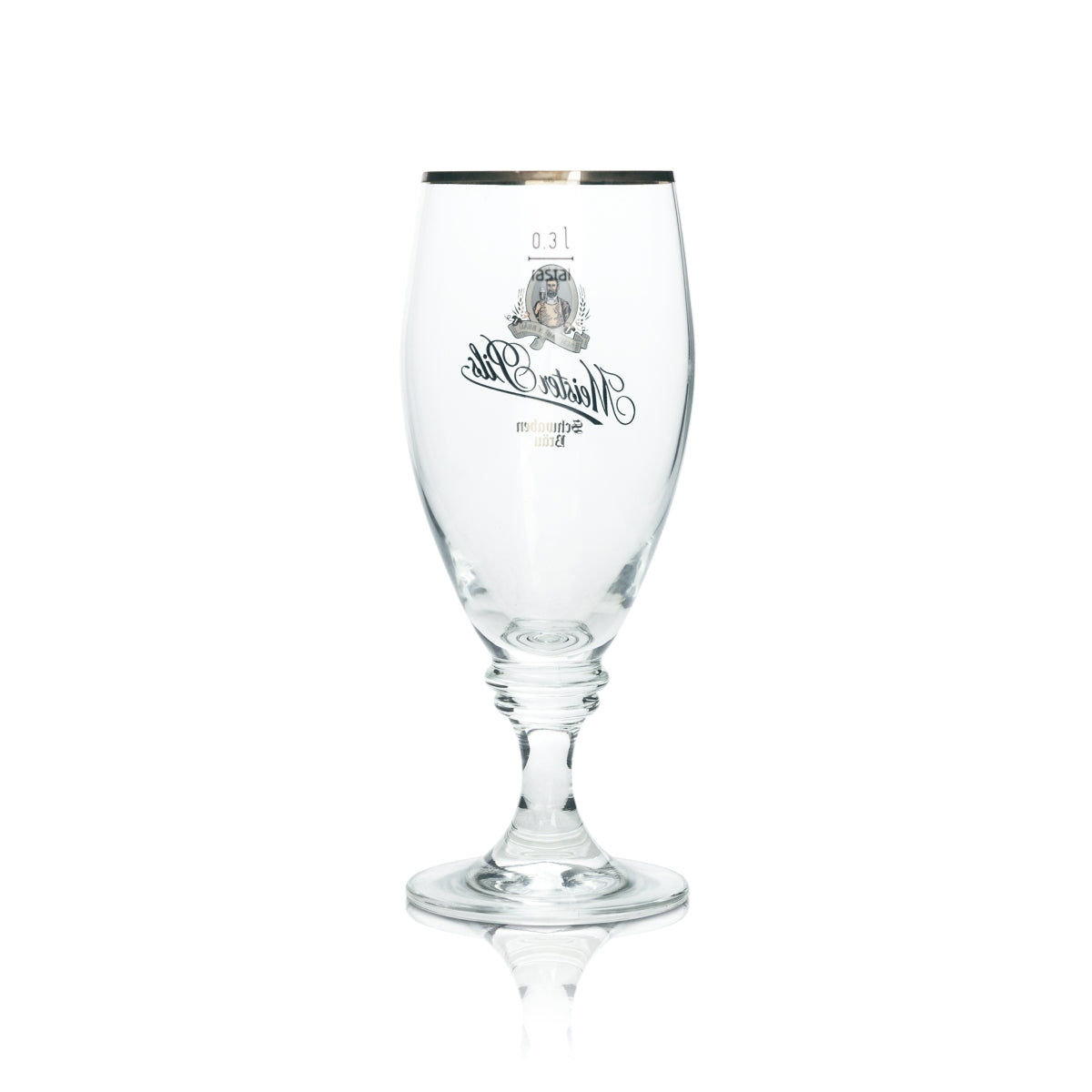 6 verres à bière Schwaben Bräu 0,3 l, forme tulipe, pied, verre Meister Pils, brasserie – Vue 3