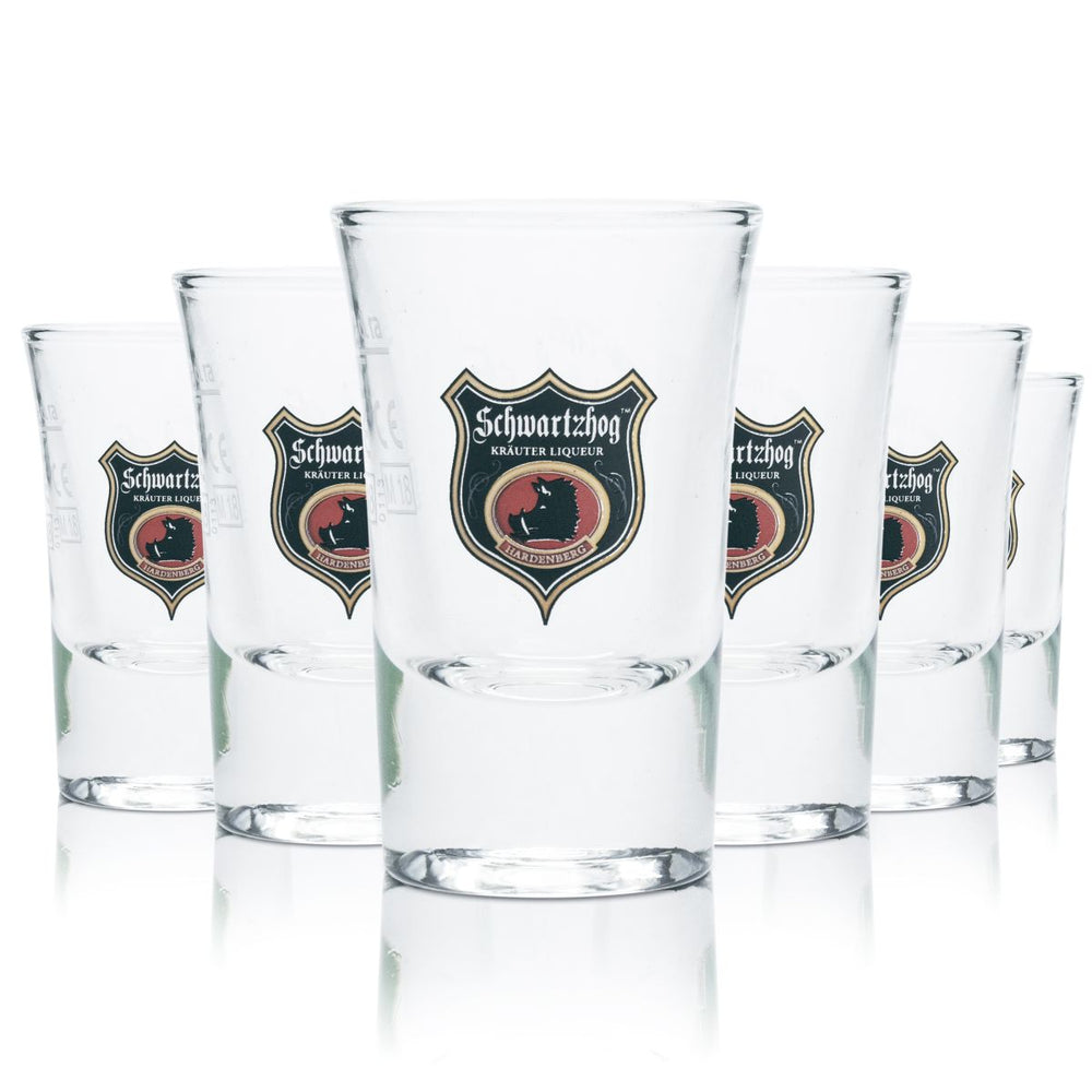 6x Verres à schnaps Schwartzhog 2 cl Verres à shot Verres à schnaps Hardenberg