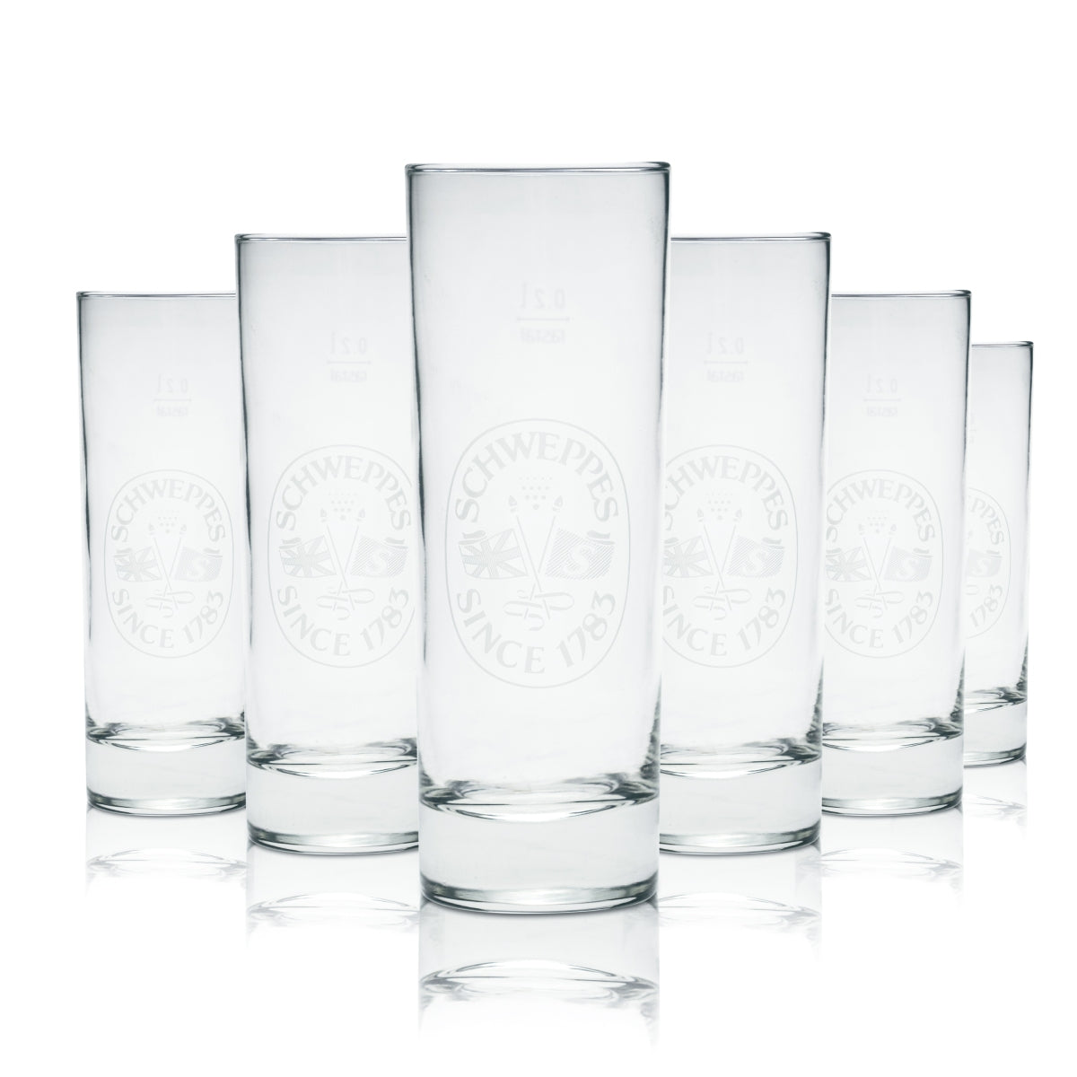 6x Schweppes verre 0,2 l verre à soda verre à cocktail verre à pied calibré rétro tonic