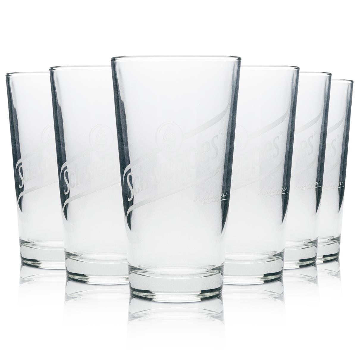 6x verre à long drink Schweppes Mixer