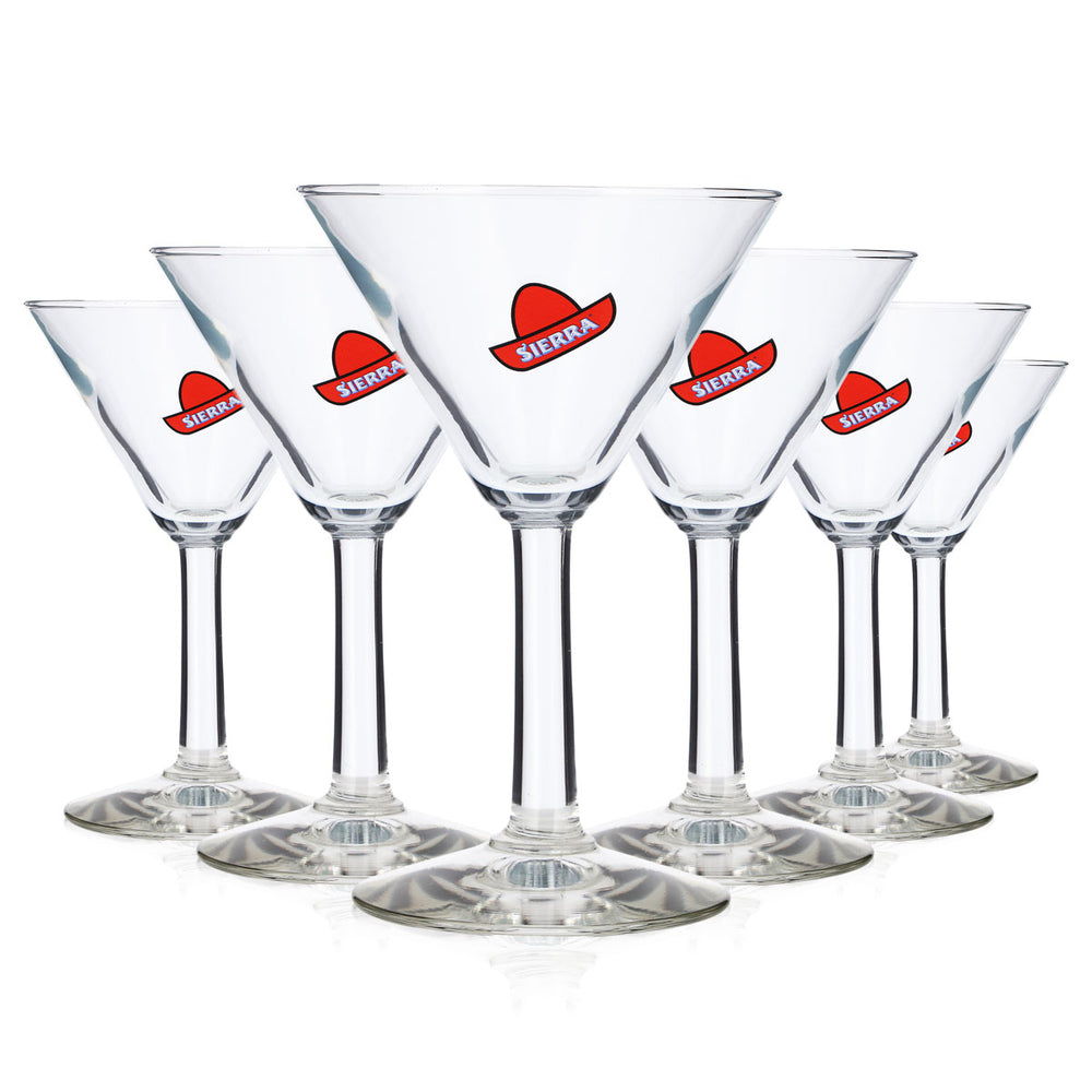 Lot de 6 verres à tequila Sierra, 0,15 l, verres à martini, logo « chapeau rouge », Durobor