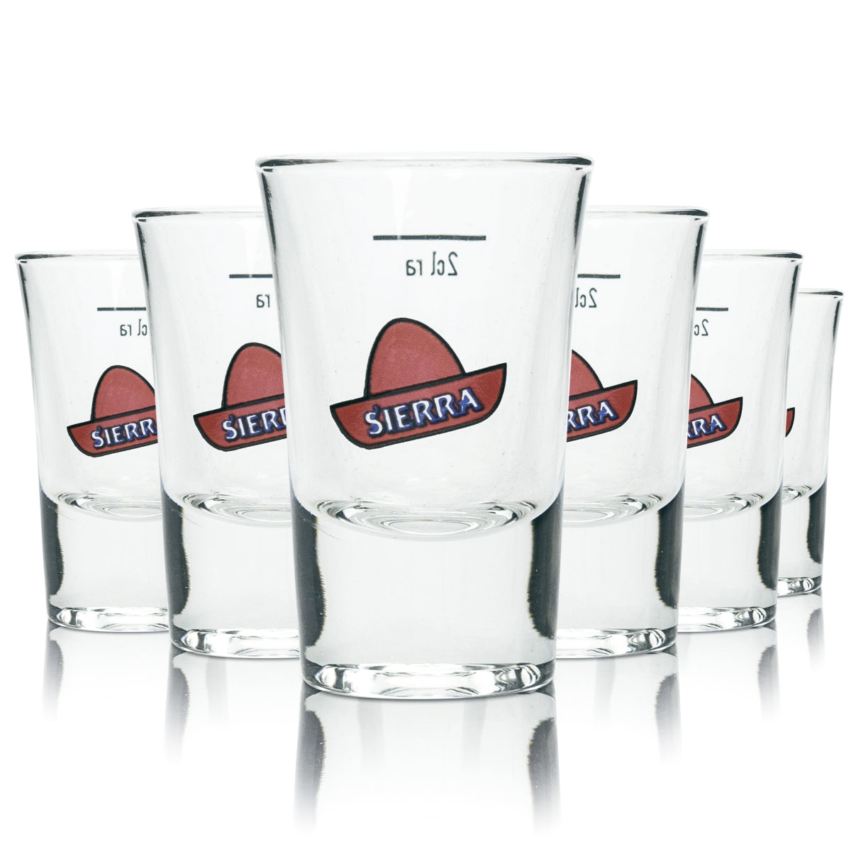 6 verres à shot Sierra Tequila 2 cl avec chapeau Verres à shot courts Verres à liqueur Mexique Bar
