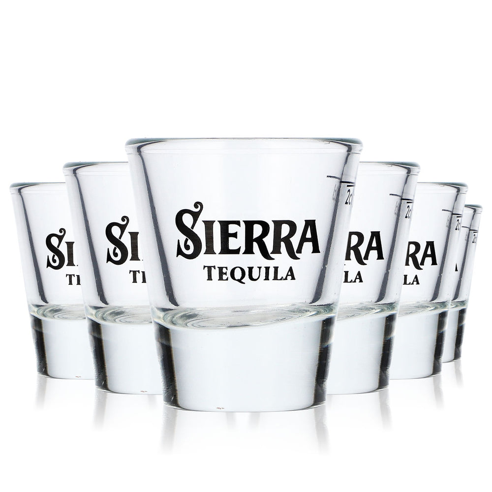 6x  Sierra Tequila Verre à tequila Stamper Verre à shot court 2 cl uniquement logo
