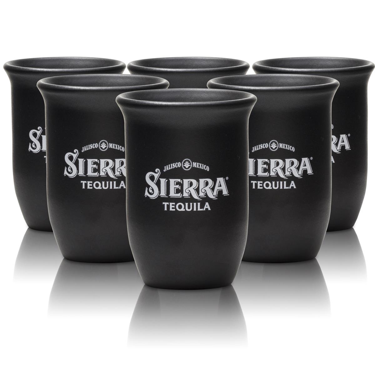 6x Sierra Tequila Gobelet en terre cuite noir feat Paloma