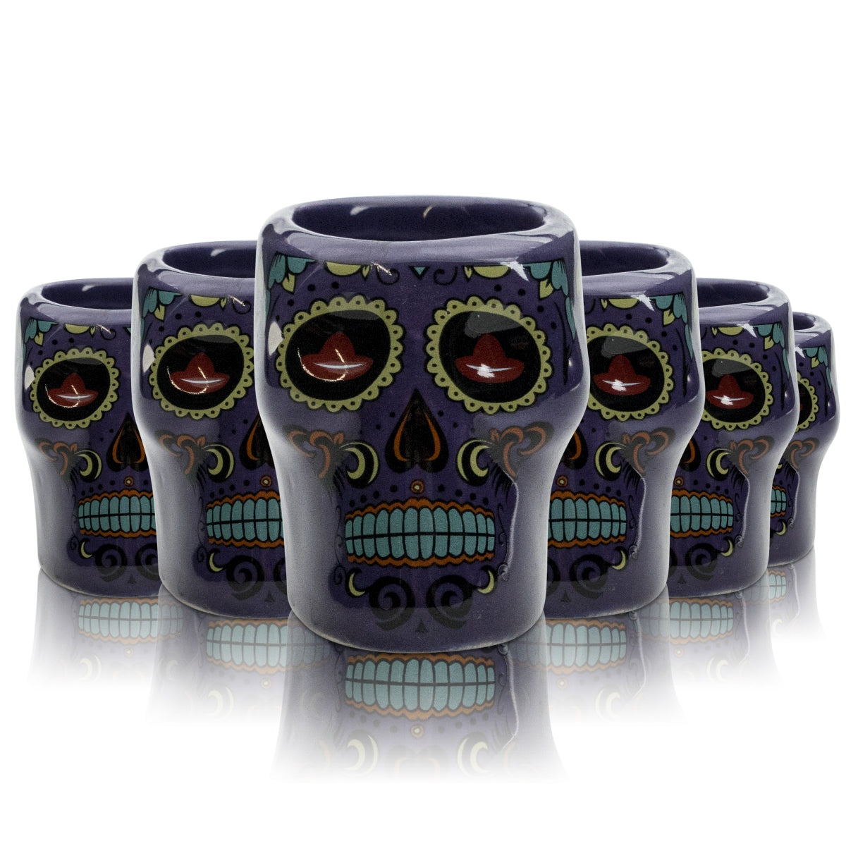 6 verres à shot Sierra Tequilla 2 cl, verres à shot courts avec tête de mort, mezcal gastronomique