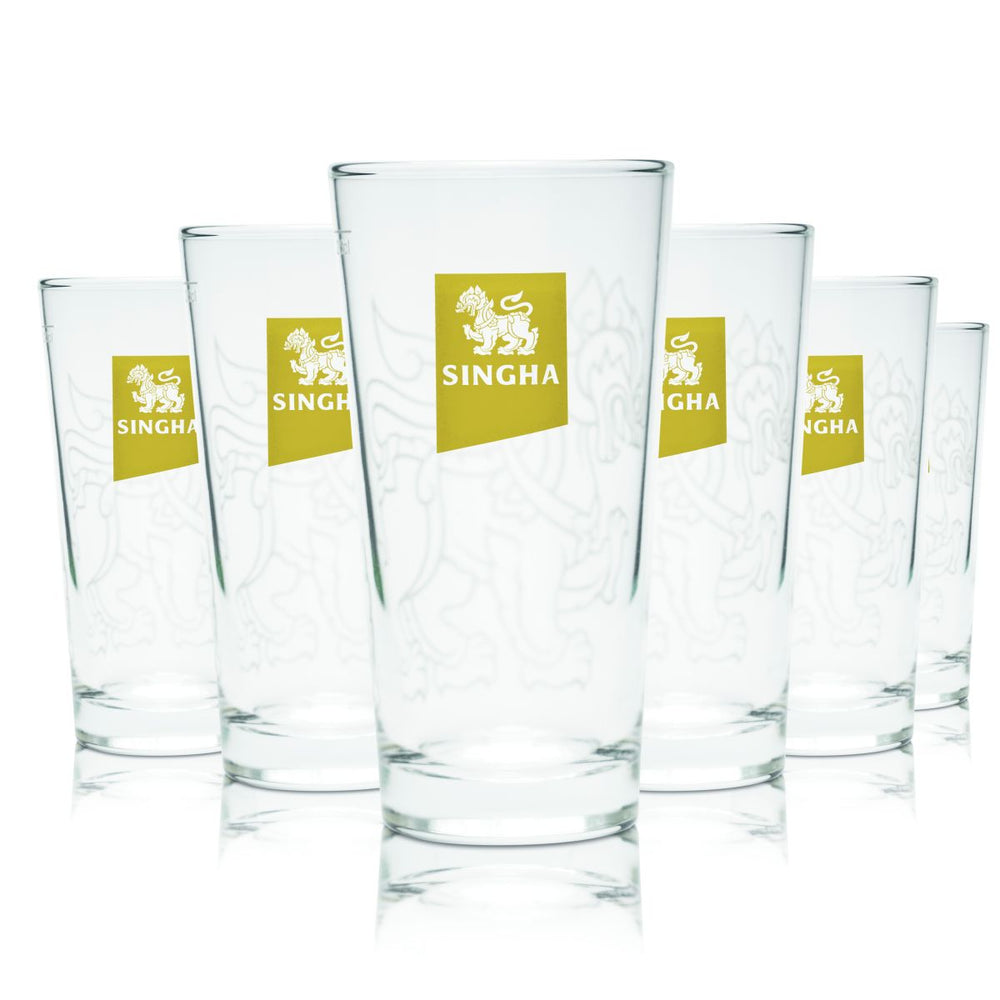 6 verres à bière Singha 0,25 l Willi Becher Verres à bière blonde Set de verres à bière Thaïlande