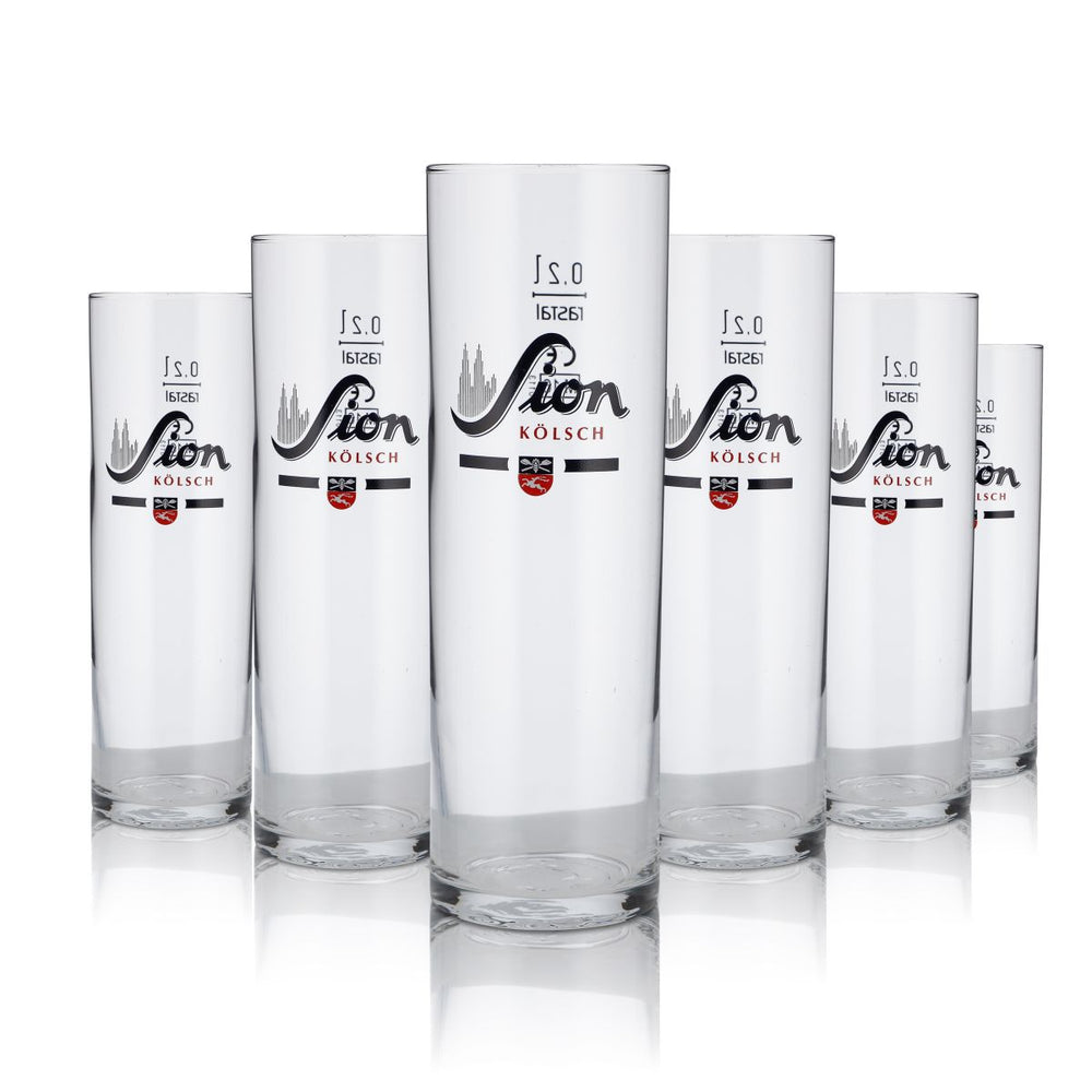 6x Sion Verre 0,2 l Verre à bière Kölsch Set de verres à bière Brasserie Gastronomie Bar
