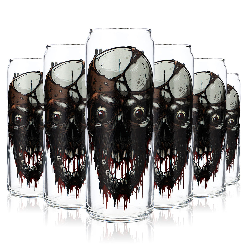 6x Sipply verre avec motif Halloween tête de mort XL en impression UV Can Glass 370ml