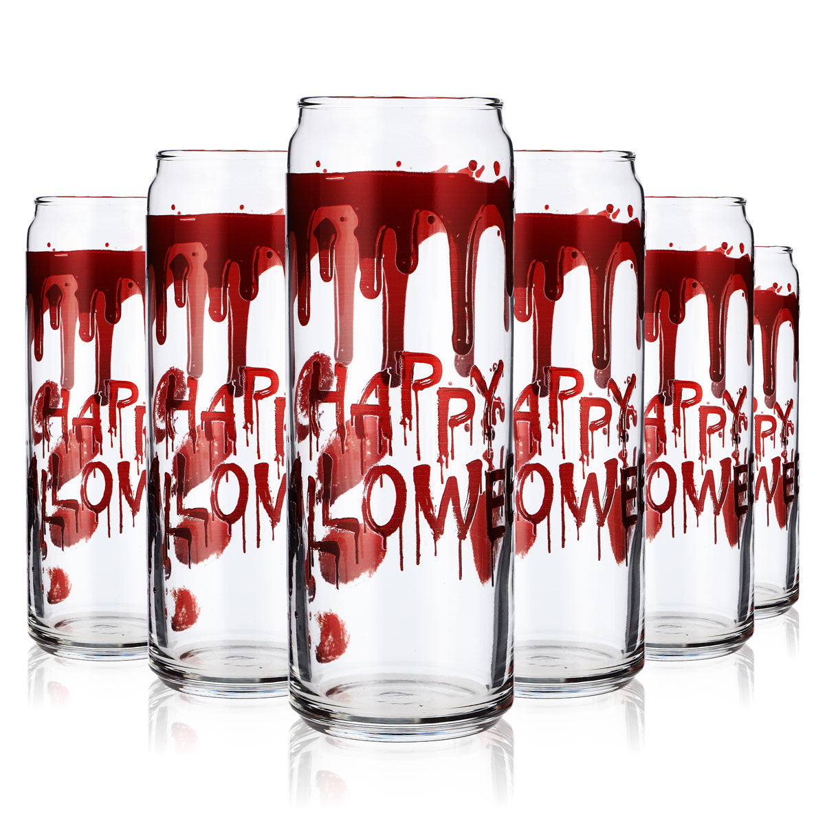 6x Verres à boire Sipply avec motif Halloween Sang en impression UV Can Glass 370ml