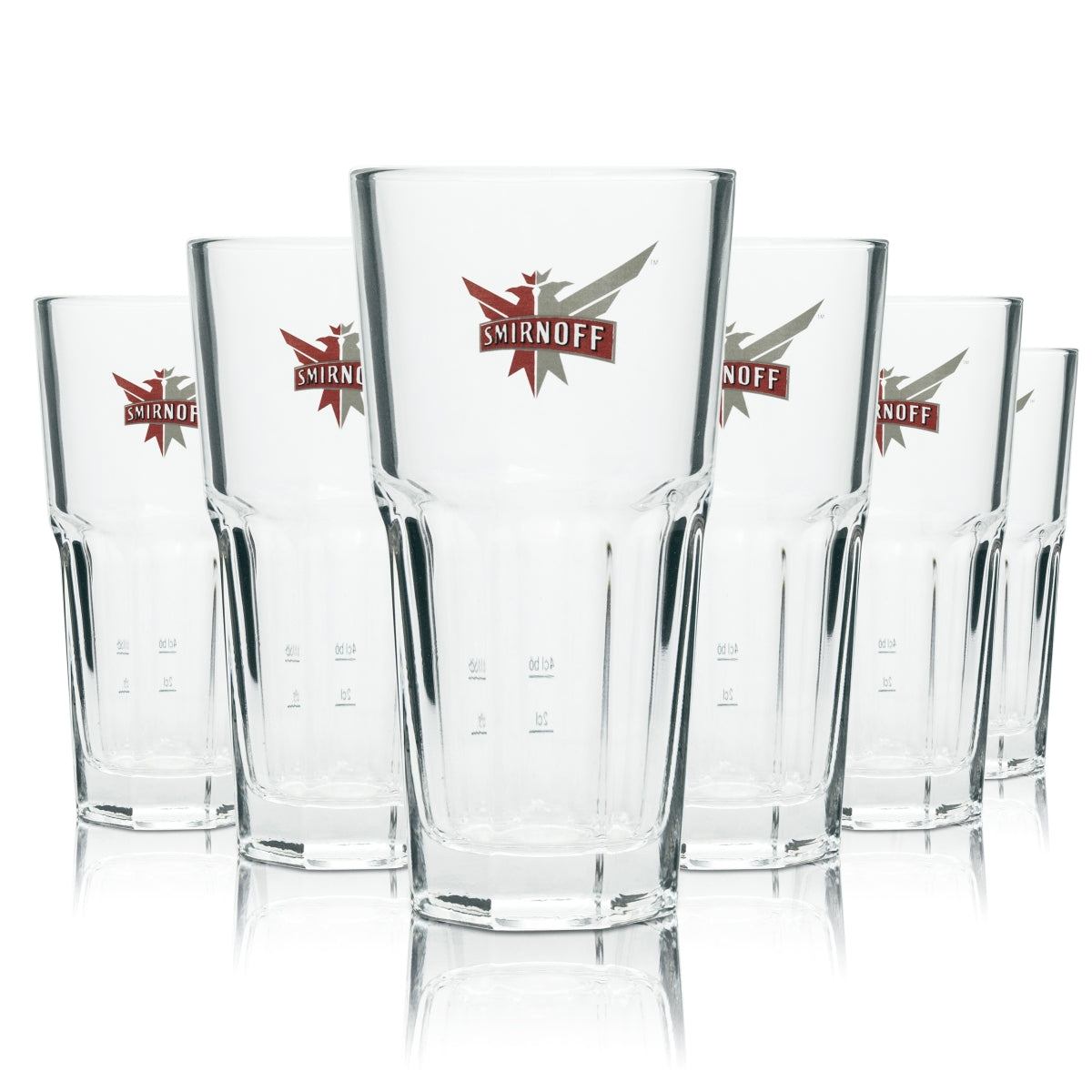 6 verres à long drink Smirnoff Vodka Harley 31 cl Verres à cocktail Bar à vodka 2 cl + 4 cl