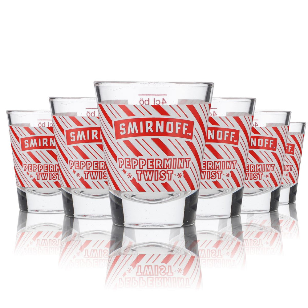 6x Smirnoff  Verre à vodka Verre à shot Stamper 2 cl 4 cl « Pepermint Twist »