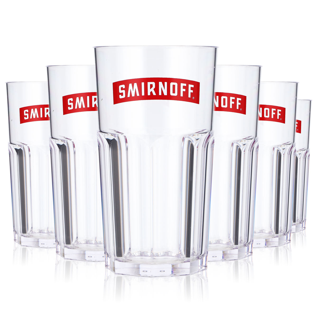 6x Smirnoff  Vodka Gobelets réutilisables Gobelets de fête Acrylique/plastique Logo rouge