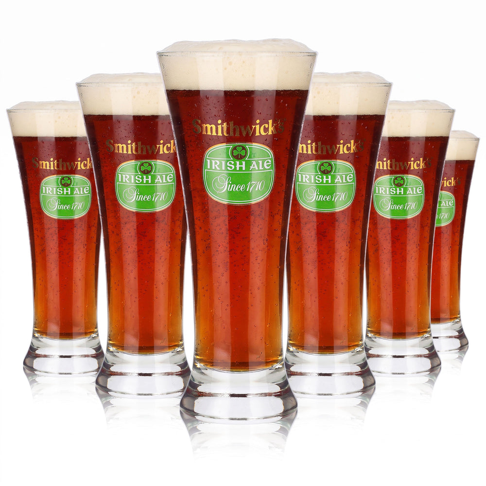 Lot de 6 verres à bière Smithwick's, modèle coupe, 0,33 l, Irish Ale, logo vert (lot de 6)