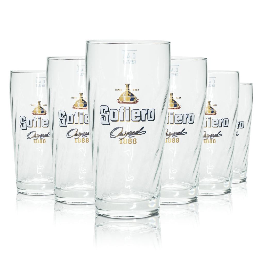 6 verres à bière Sofiero 0,4 l Willi Becher 1888 Verres à bière forte suédoise Relief