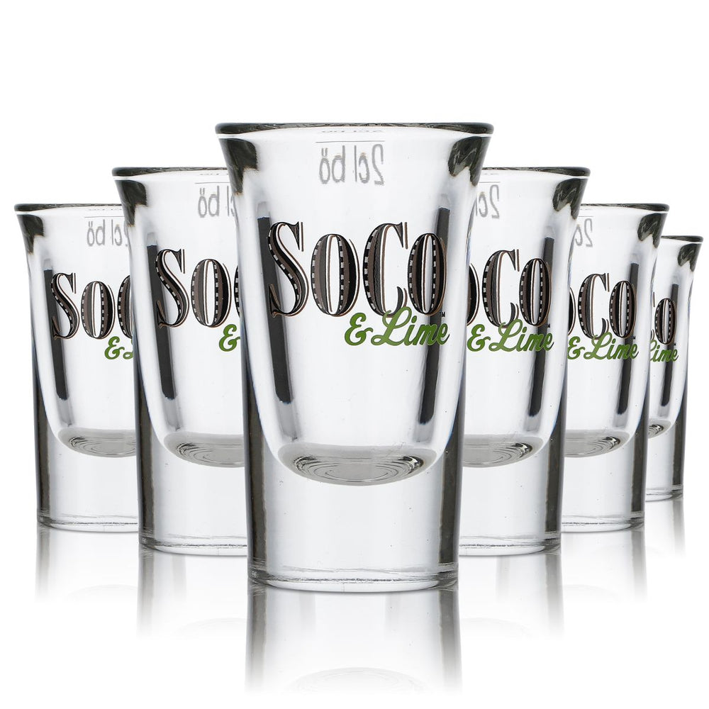 6 verres à shot Southern Comfortt Stamper KurzerSOCO & Lime