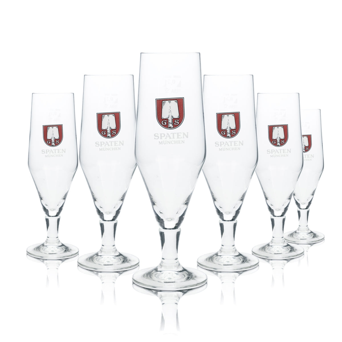 6 verres à bière Spaten 0,3 l, forme tulipe, brasserie, gastronomie, pub, Munich, Bayer