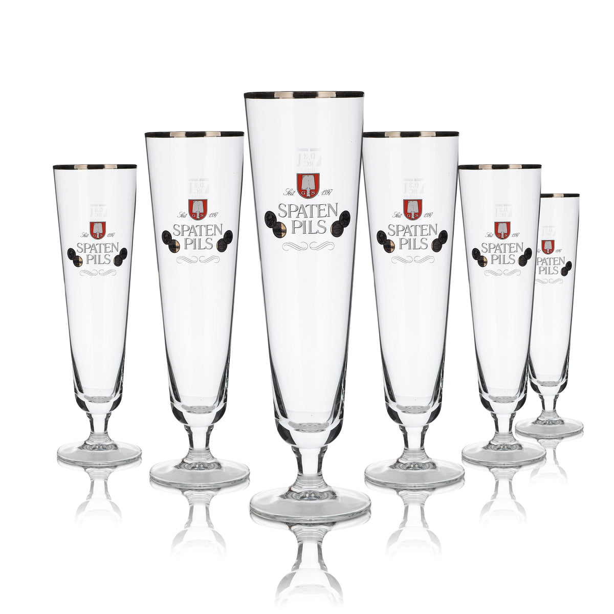 6 verres Spaten 0,3 l Verres à bière en forme de coupe Verres à bière Set de verres à bière Brasserie Bavière Bord doré – Vue 5
