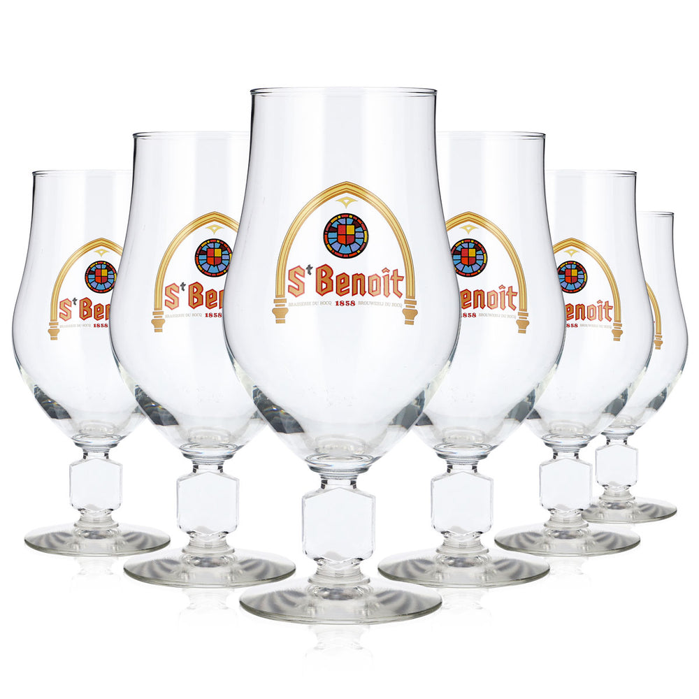 6 verres à bière St. Benoit de 0,47 l, modèle coupe (lot de 6)