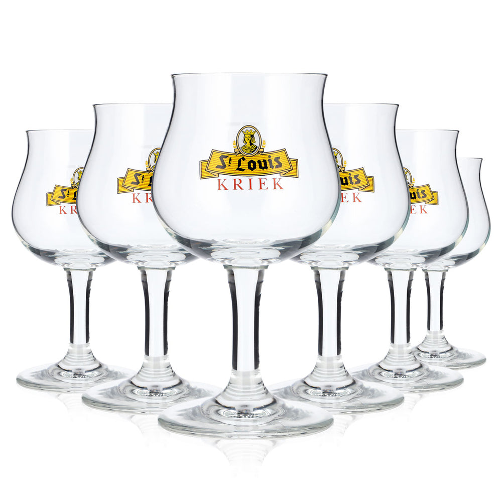 6 verres à bière St Louis de 0,25 l, modèle « Pokal RC Kriek » (lot de 6)