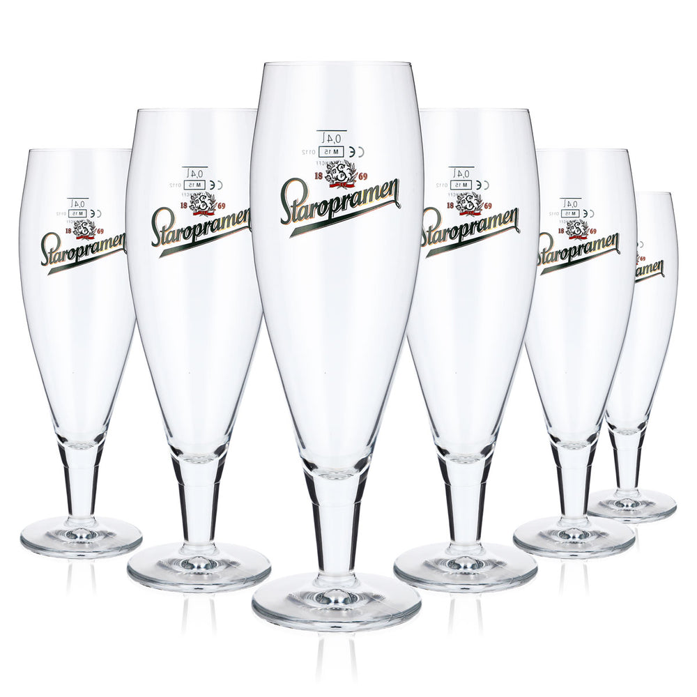 6 verres à bière Staropramen de 0,4 l, modèle « Pokal Tulpe » de Ritzenhoff (lot de 6)