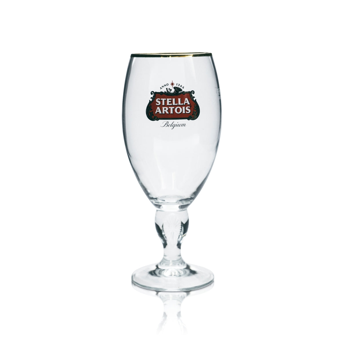 6 verres à bière Stella Artois 0,5 l, forme tulipe, bord doré, pied design, verres à bière – Vue 2