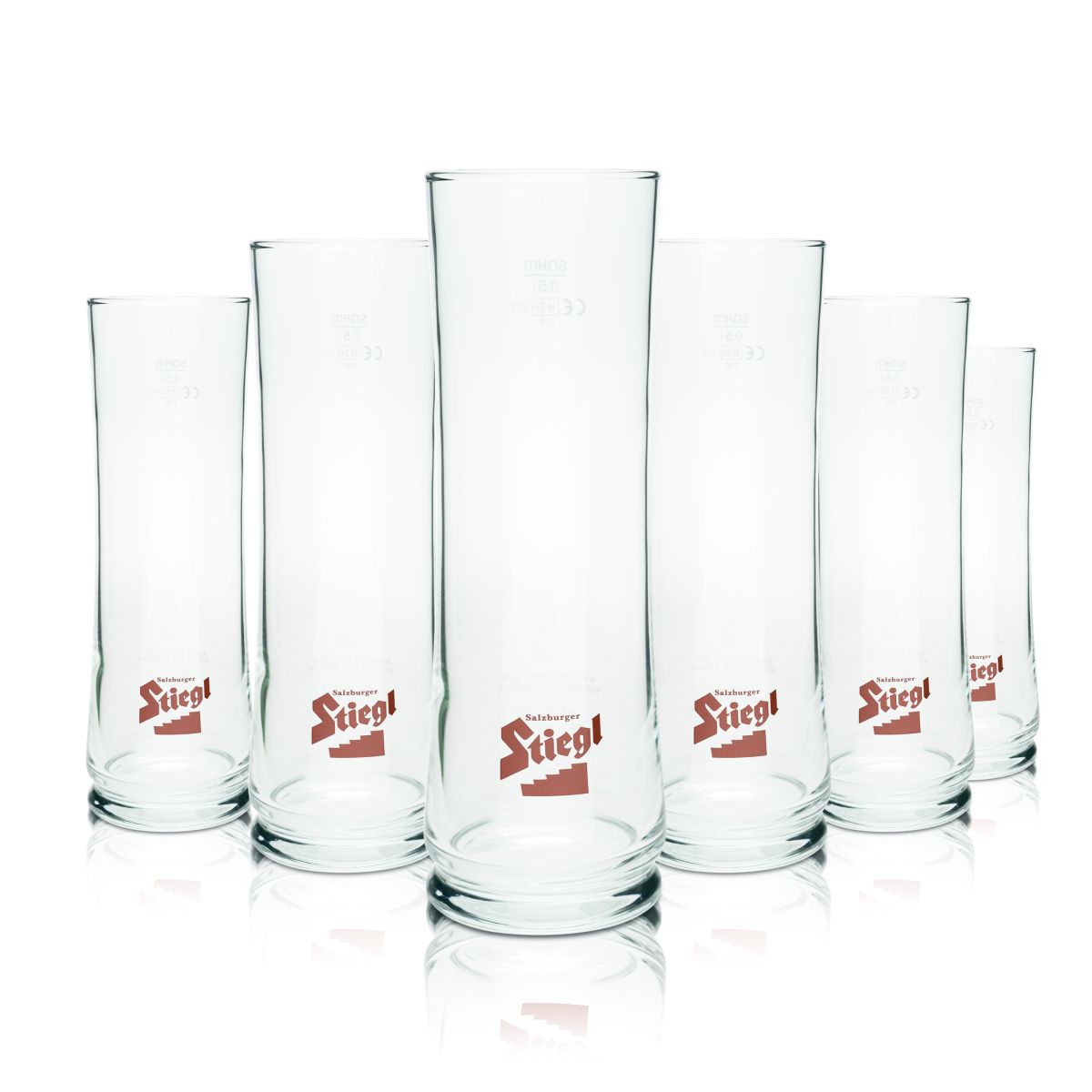 6 verres à bière Stiegl 0,5 l, verres à pied, verres à bière, set, brasserie autrichienne