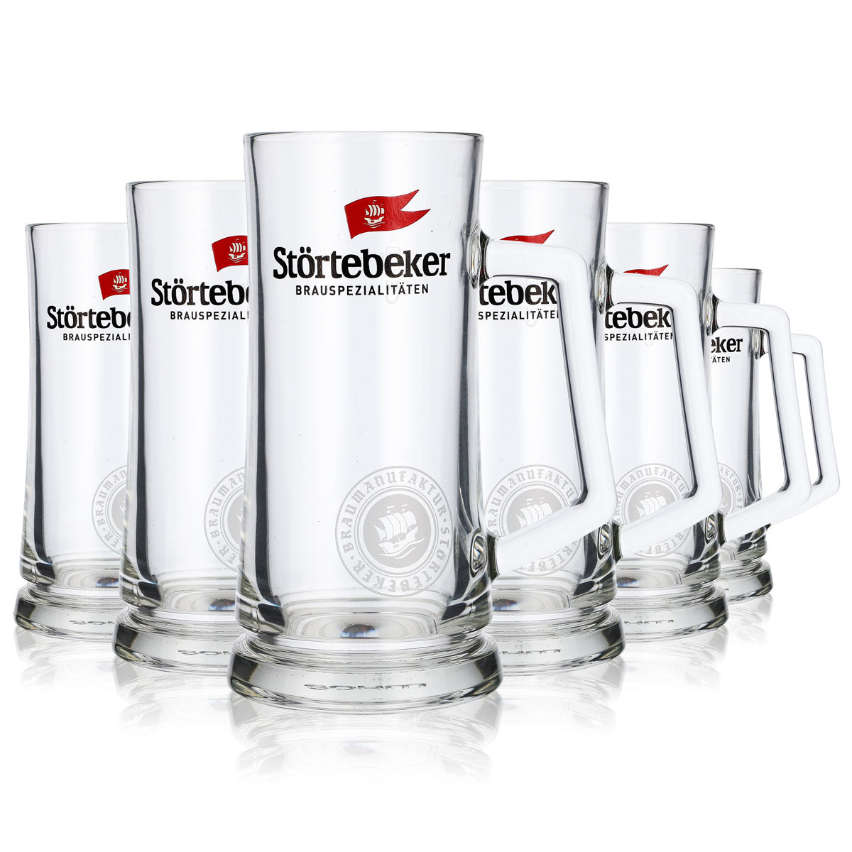6 verres à bière Störtebeker Koggenseidel 0,3 l, verres à bière à anse, brasserie Stralsund