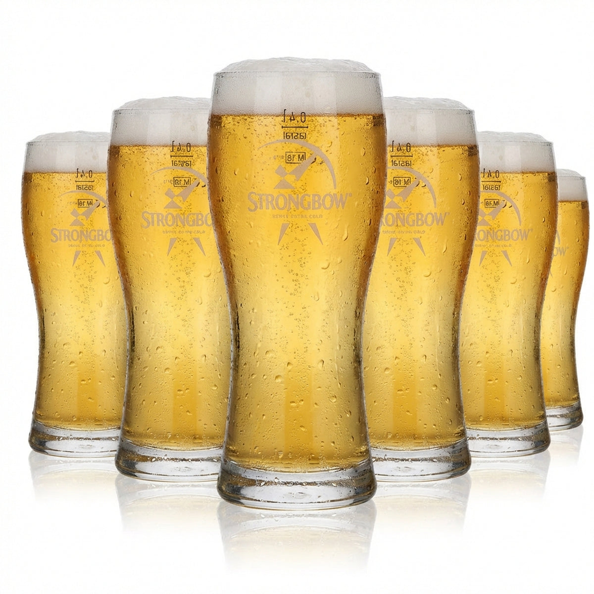 6 verres à cidre Strongbow Verres à cidre Verres 0,4 l Gobelets à pied épais