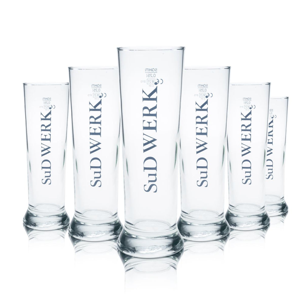 6 verres à bière Sudwerk 0,25 l, verres tulipes, lot de verres calibrés pour brasserie et restauration