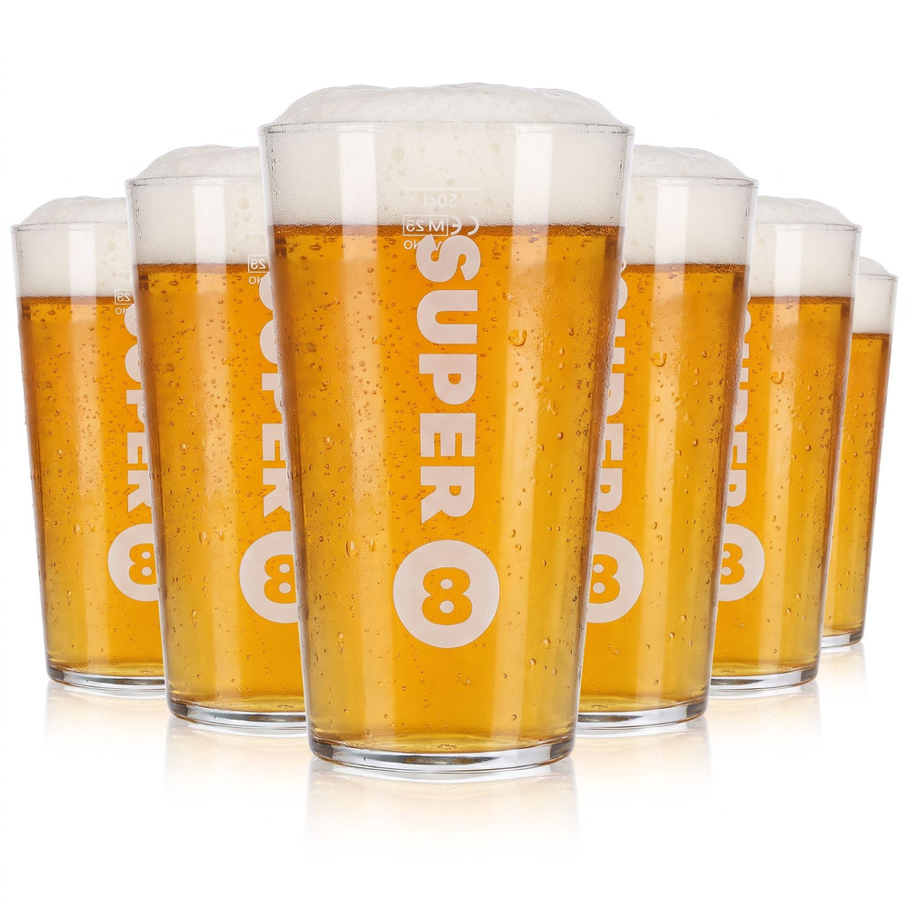 Lot de 6 verres à bière Super 8 de 0,5 l « Ayano Vivrila »