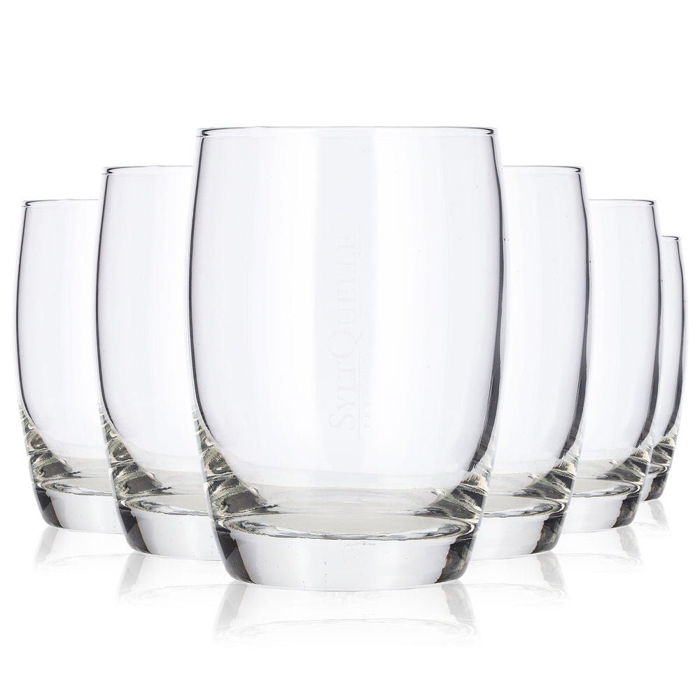 Lot de 6 verres à whisky Sylt Quelle, 0,34 l, verres tumbler transparents avec logo, type « lowball »