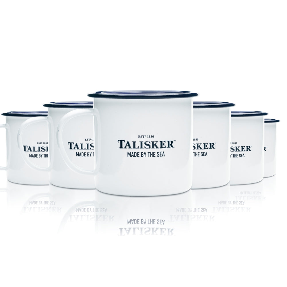 6x Tasse à whisky Talisker en émail 0,2 l, verres en métal, tasse à café sur glace