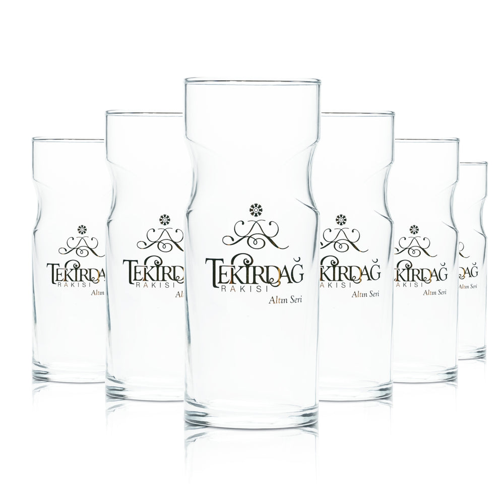 6x Tekirdag Raki verre 0,2 l gobelet verre à schnaps contour anis Turquie Anatol Bar