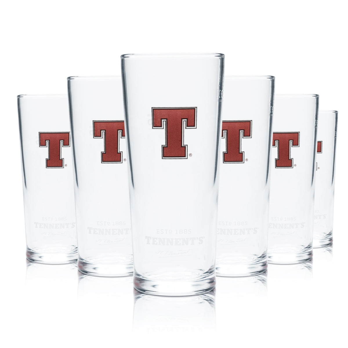 6 verres à bière Tennent's 0,25 l, verres à pied calibrés, Gastro Beer Wellpark Brew