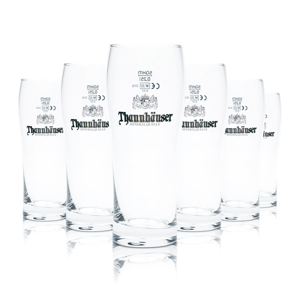 6 verres à bière Thannhäuser 0,25 l Willi Becher Radler Mineralquelle Verres Tumbler