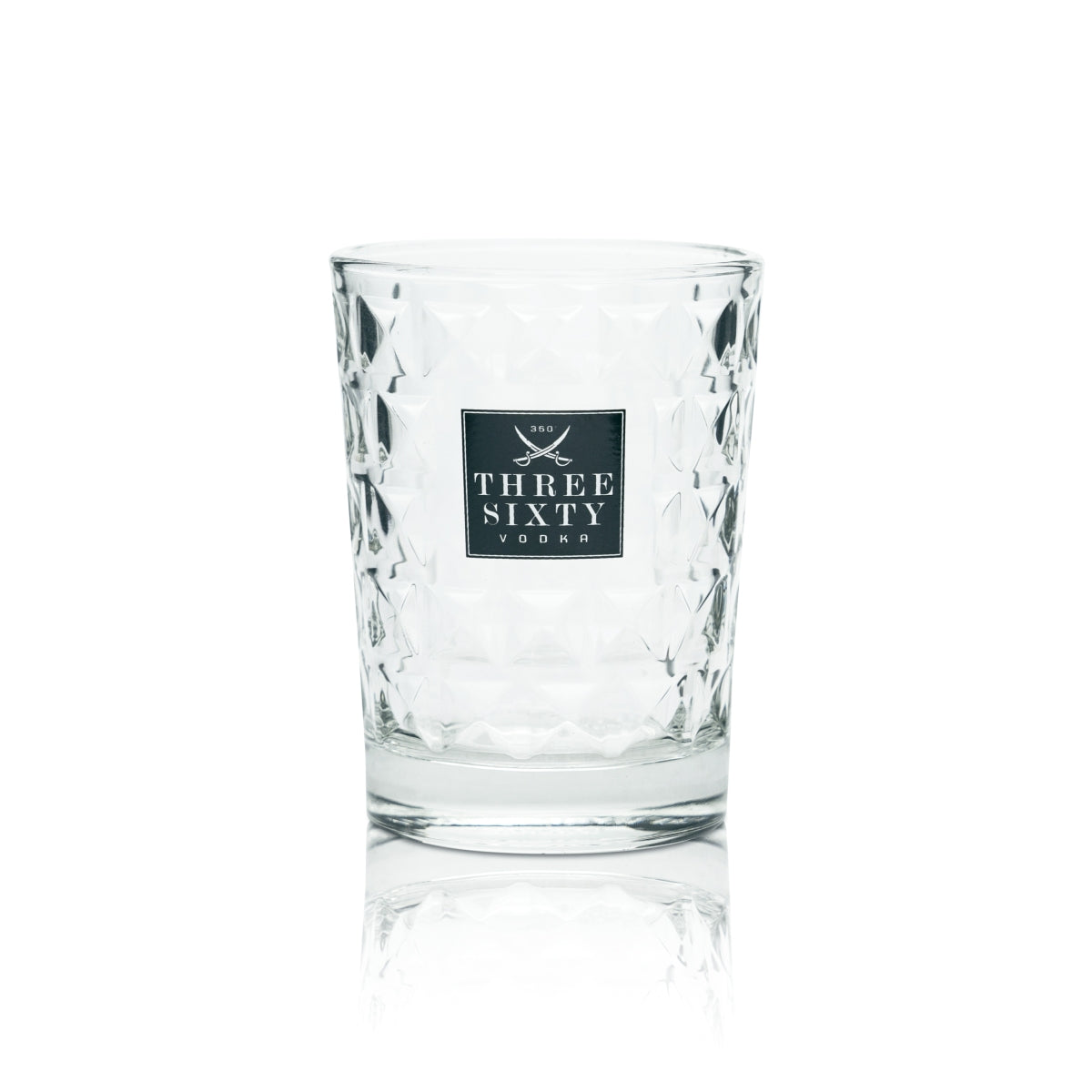 6 verres Three Sixty Vodka 0,2 l, verres à cocktail ronds avec relief – Vue 2