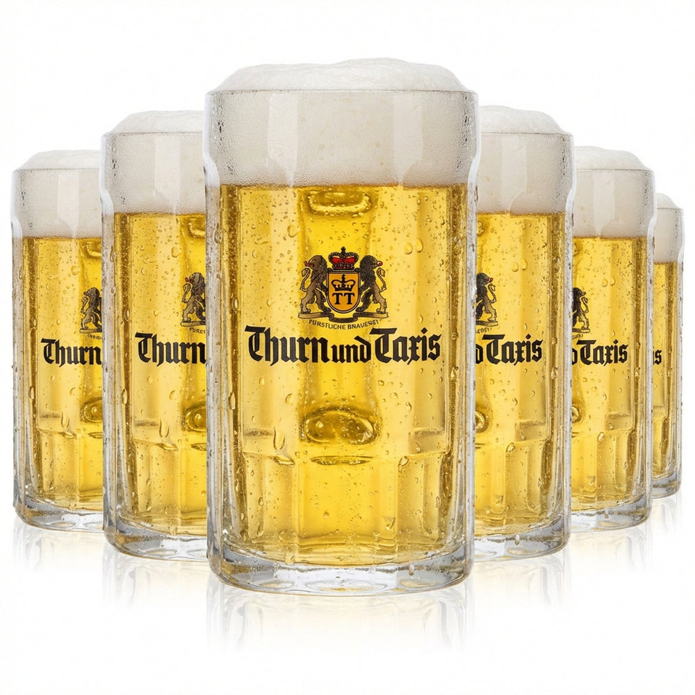 6x Thurn & Taxis Verre à bière Chopes à bière Verres à bière 0,25 l Chope à bière Seidel Relief