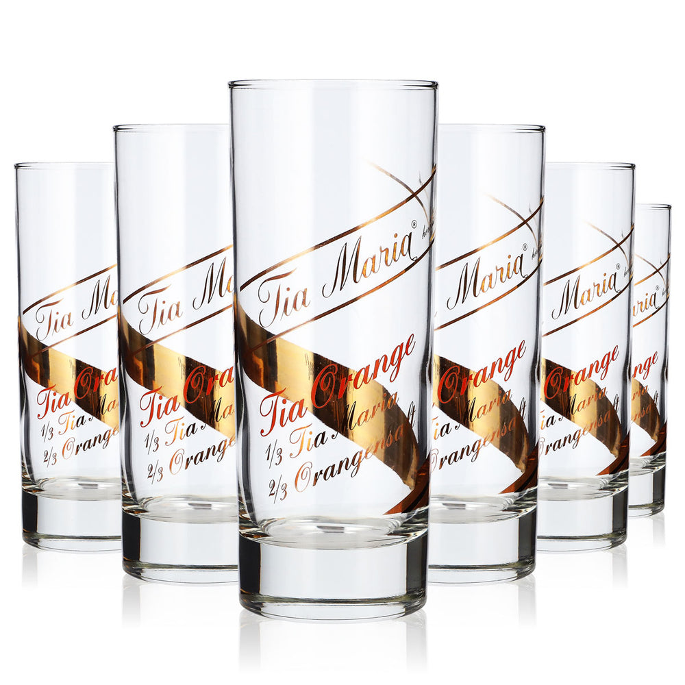 6 verres à liqueur Tia Maria de 0,32 l, verres à long drink Tia Orange, verres à cocktail (lot de 6)